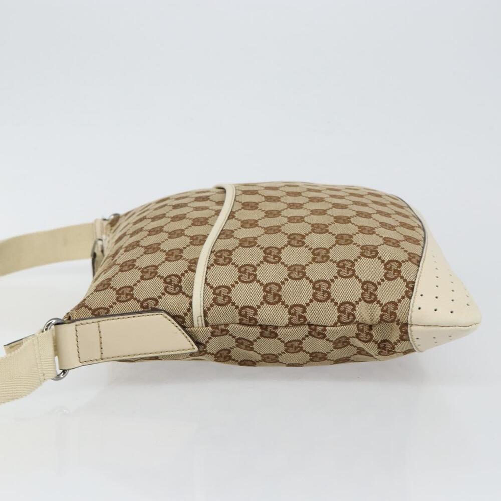 GUCCI GG Canvas Shoulder Bag Beige Silver 145857 Auth 145193 - Picture 4 of 16